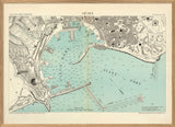 Map of Genoa, Italy 1884