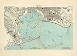 Map of Genoa, Italy 1884