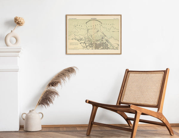 Map of Livorno, Italy 1884