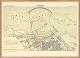 Map of Livorno, Italy 1884