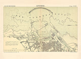 Map of Livorno, Italy 1884