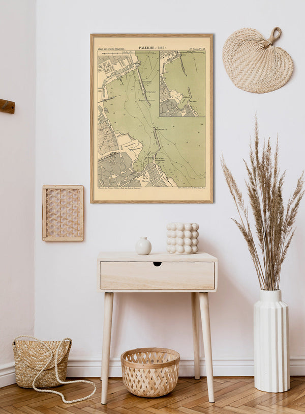 Map of Palermo, Italy 1882