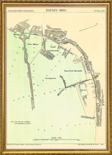 Map of Napoli, Italy 1889