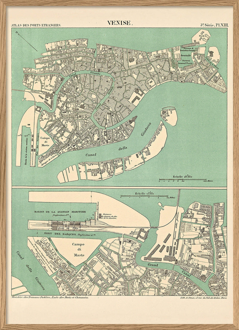 Map of Venice, Italy 1887