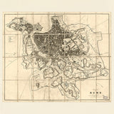 Vintage City Map of Rome, 1850