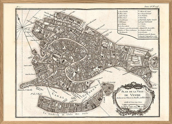 Vintage City Map of Venice, 1764