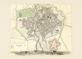 Vintage City Map of Parma, 1840