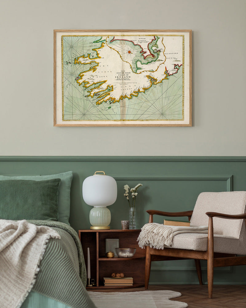 Vintage Nautical Chart of South-West Coast of Ireland