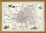 Classic Vintage City Map of Dublin 1851