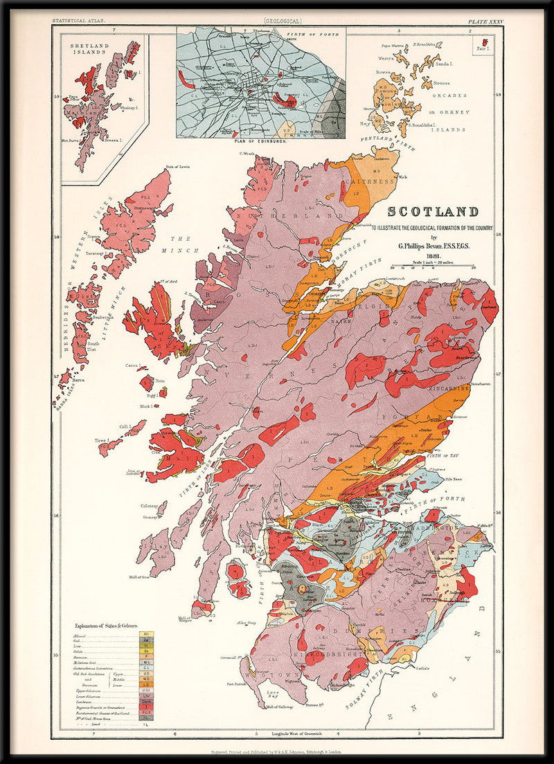Geological Map of Scotland 1888