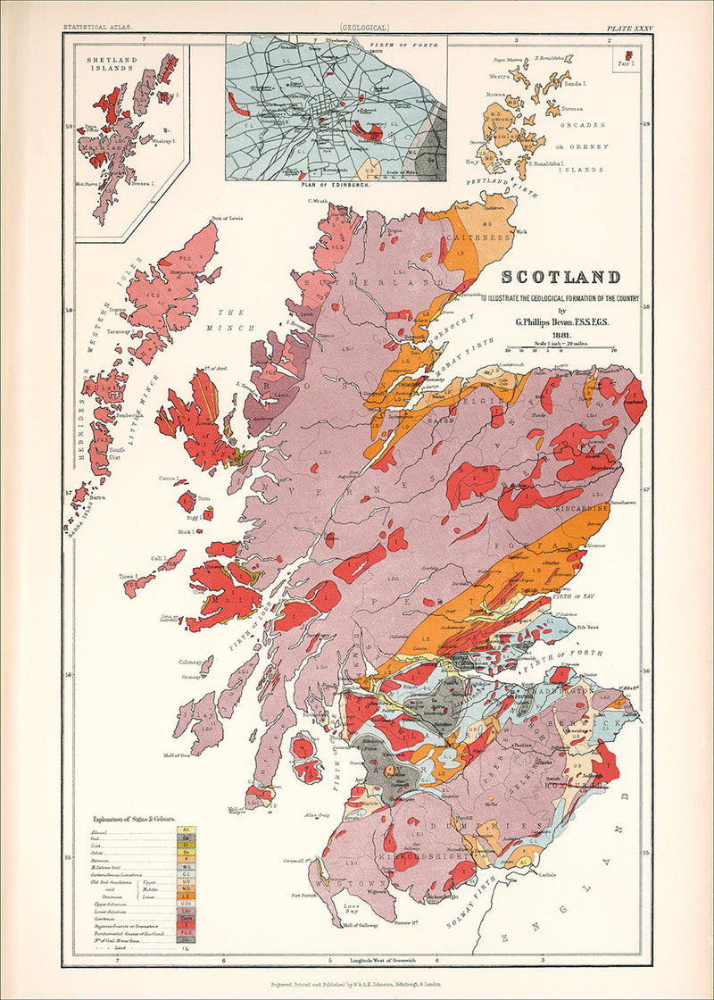 Geological Map of Scotland 1888