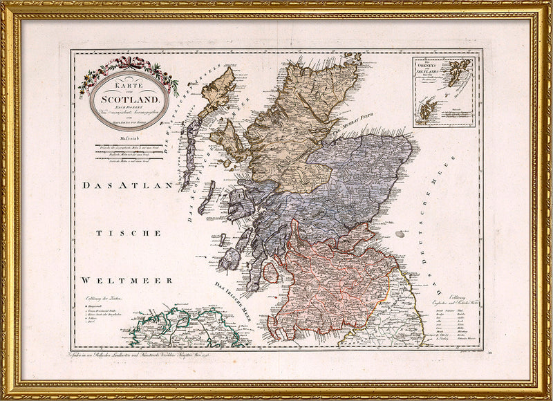 Vintage Map of Scotland 1795
