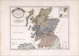 Vintage Map of Scotland 1795