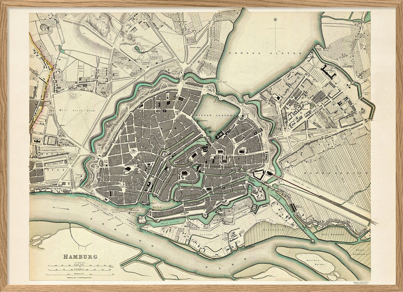 Vintage city Map of Hamburg