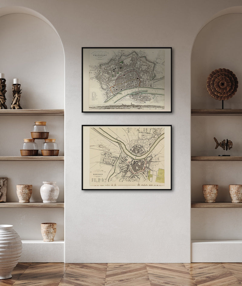 Vintage city Map of Frankfurt am Main