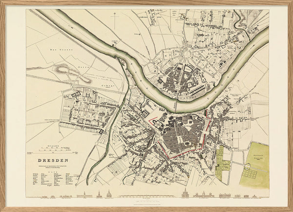 Vintage city Map of Dresden