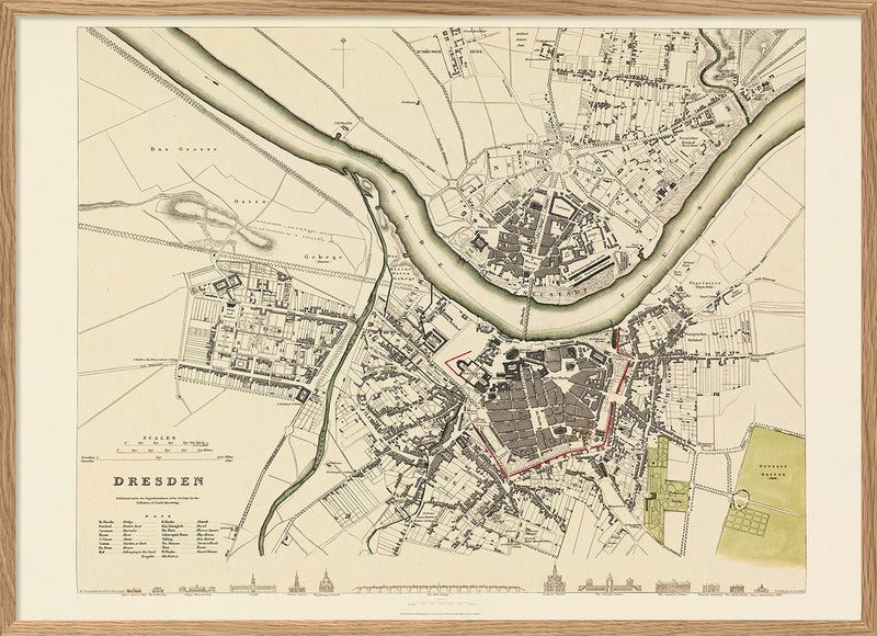 Vintage city Map of Dresden
