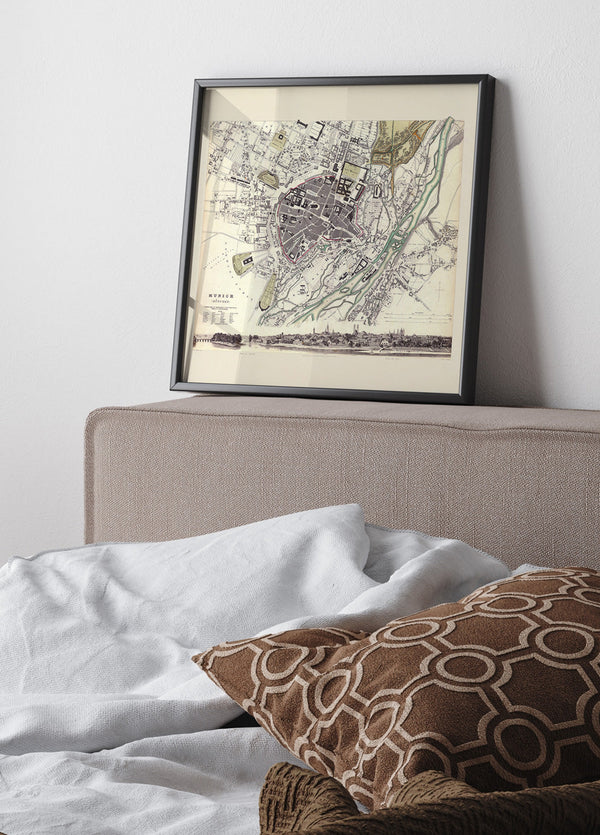 Vintage city Map of Munich