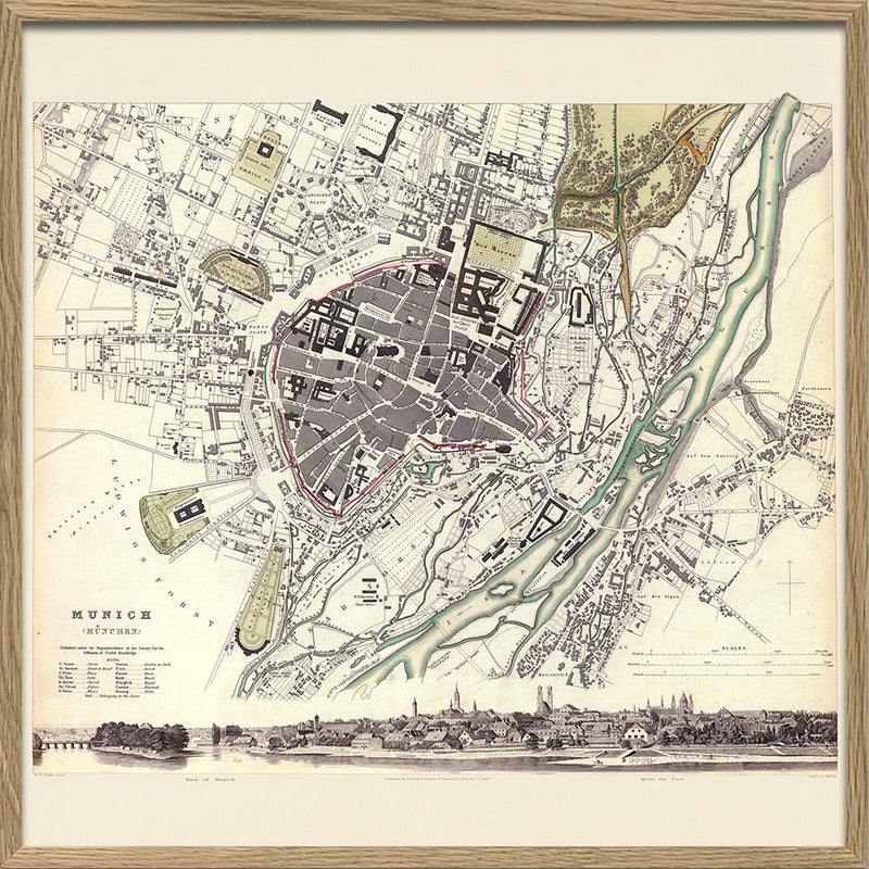 Vintage city Map of Munich