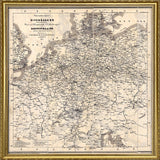 Vintage Map of Germany's Railroads