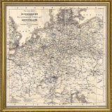 Vintage Map of Germany's Railroads