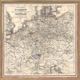 Vintage Map of Germany's Railroads