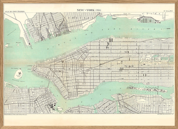Map of New York City, 1886