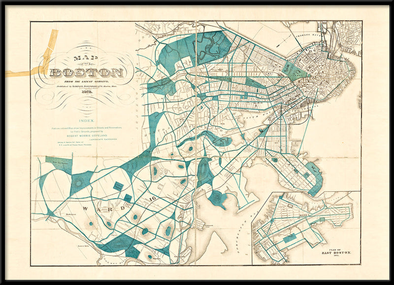 Vintage Map of Boston