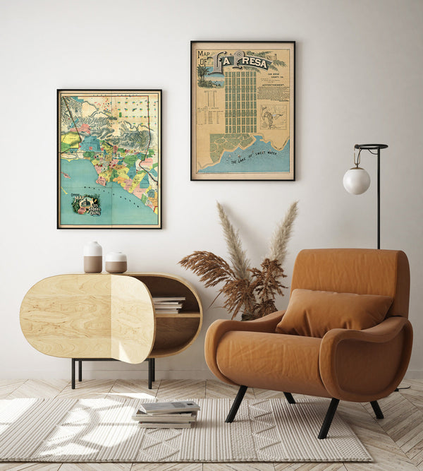 Vintage City Map of La Presa, San Diego County