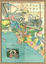 Vintage Map of Los Angeles County