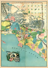 Vintage Map of Los Angeles County