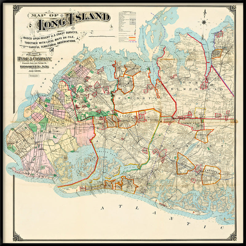 Vintage map of Long Island #1