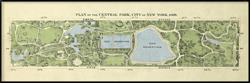 Vintage Plan of Central Park