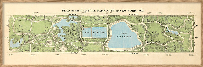 Vintage Plan of Central Park