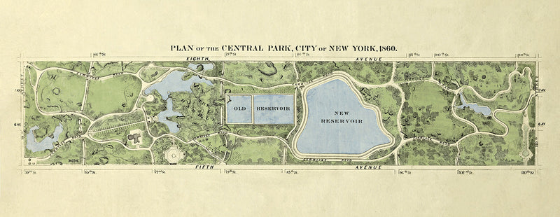 Vintage Plan of Central Park