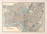 Vintage City Map of Philadelphia 1899