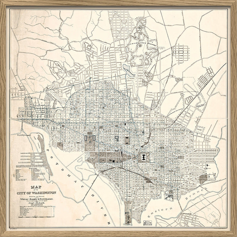 Vintage city map of Washington, DC