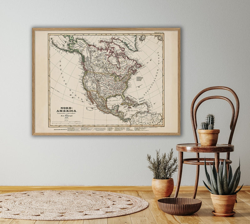 Vintage Map of North America