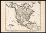 Vintage Map of North America