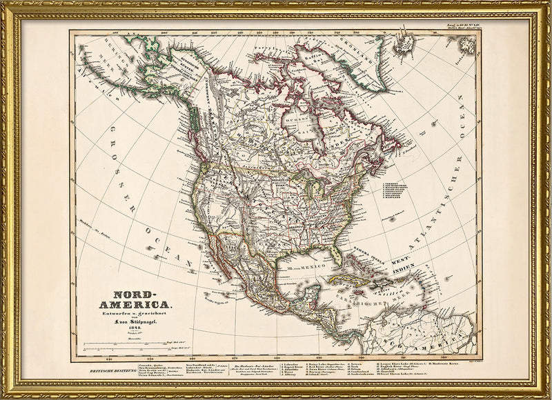 Vintage Map of North America