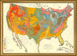 Vintage Geological map of the US, 1874
