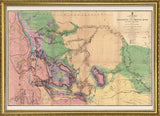 Vintage Geological map of Yellowstone & Missouri Rivers
