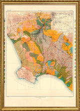 Vintage Geological map of Los Angeles, California