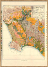 Vintage Geological map of Los Angeles, California