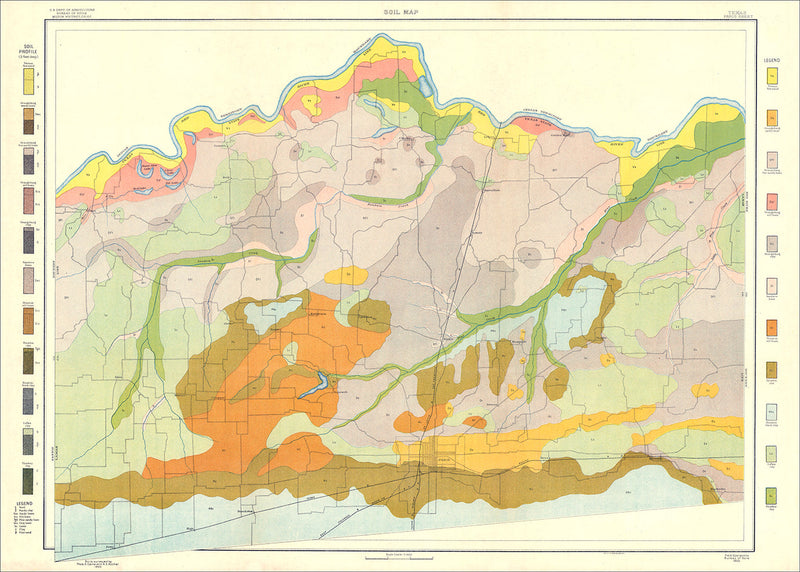 Vintage Geological map of Paris, Texas