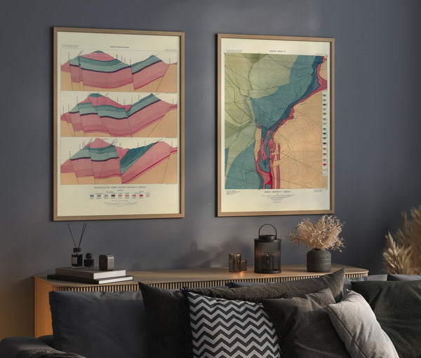 Vintage Geological map of Tourtelotte Park