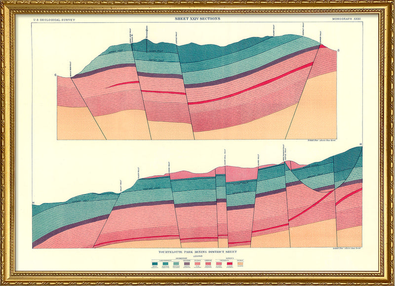 Vintage geological map of Tourtelotte Park #2