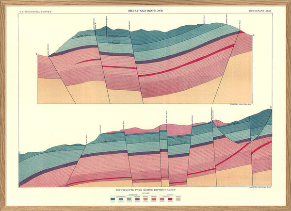 Vintage geological map of Tourtelotte Park #2