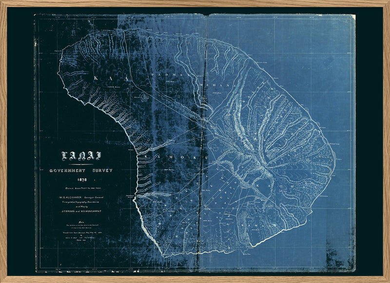 Vintage map of Lanai, Hawaii