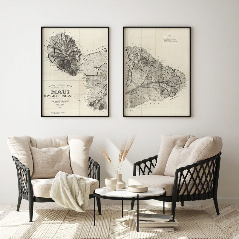 Vintage map of Maui, Hawaii #1